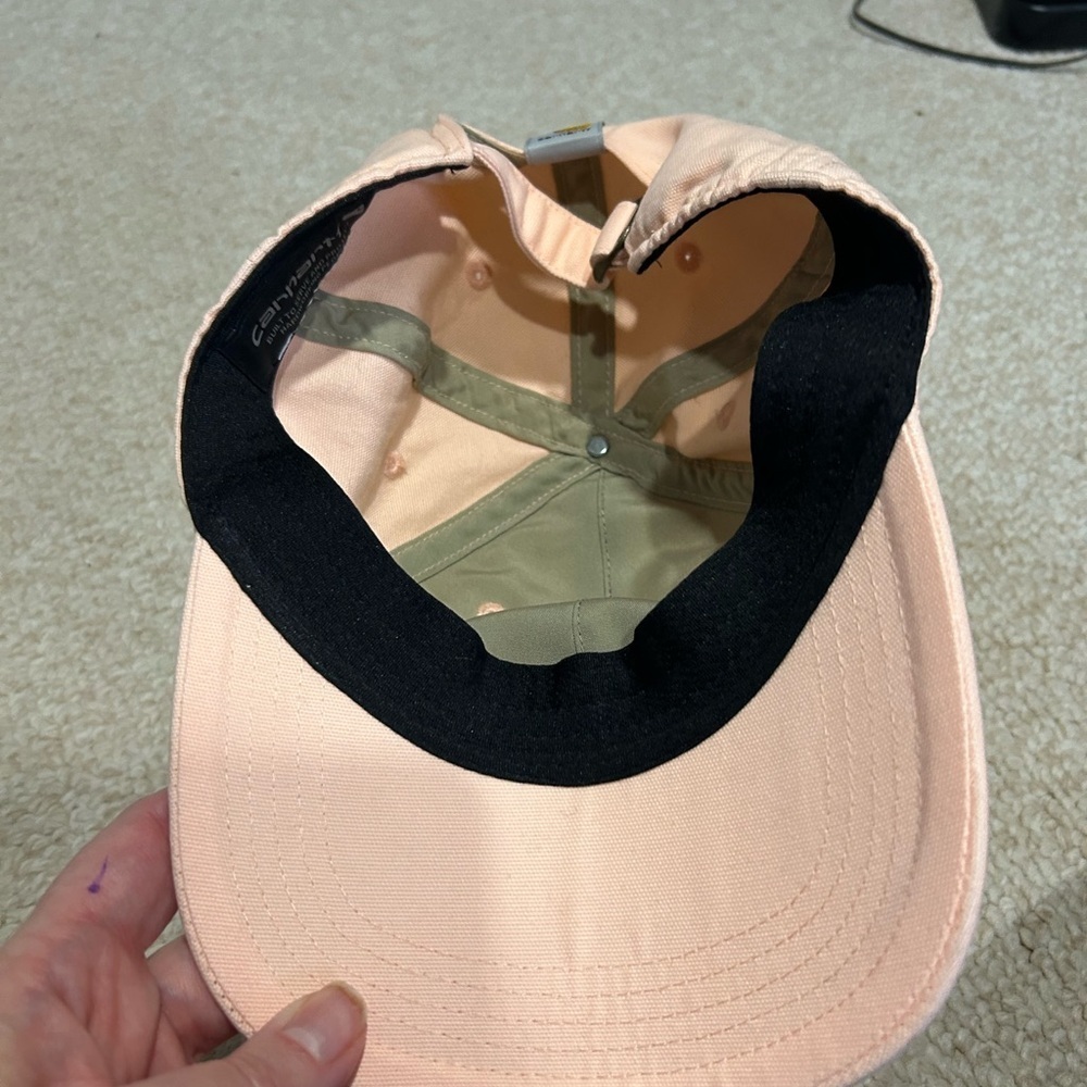 Carhartt Women's Canvas Script embroidered Graphic Cap Peachy Pink Baseball Cap - Picture 8 of 8